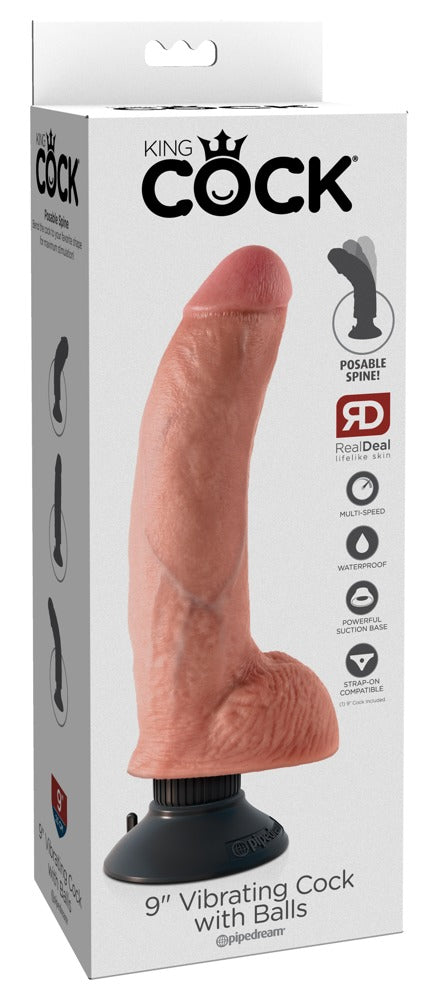 King Cock 9“ Vibrating Cock with Balls