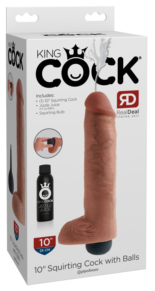 King Cock 10“ Squirting Cock with Balls