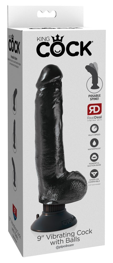 King Cock 9“ Vibrating Cock with Balls