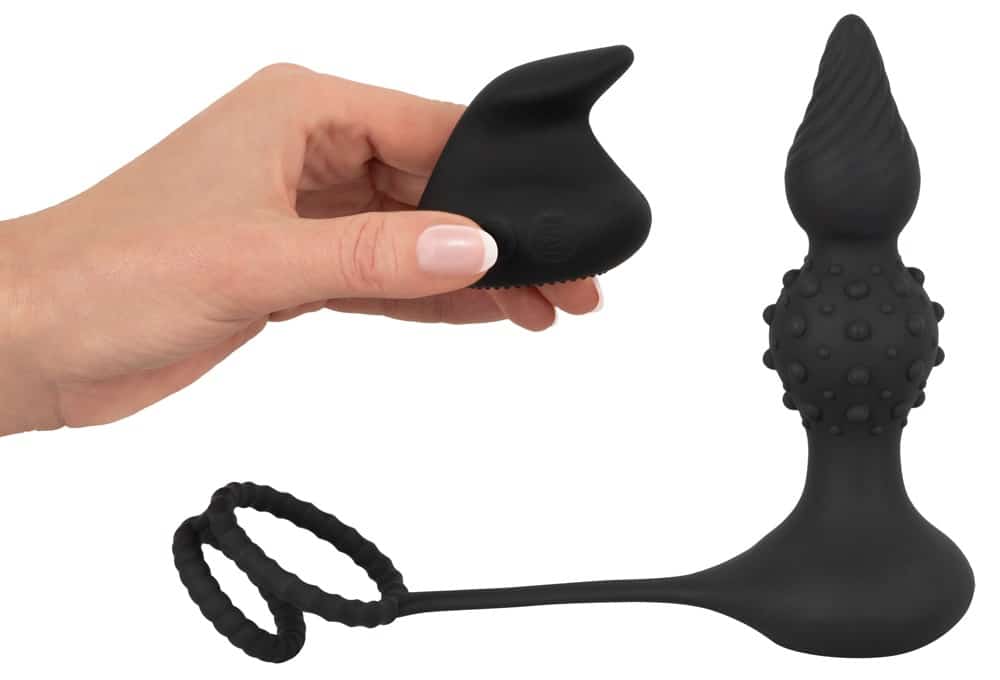 Rebel RC Butt Plug with Cock & Balls rings