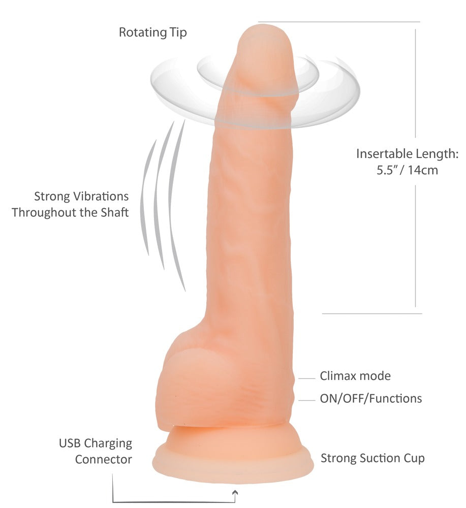 Naked Addiction 8" Rotating & Vibrating Dong