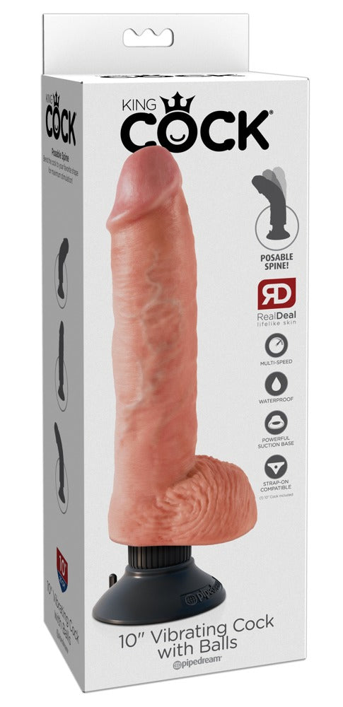 King Cock 10“ Vibrating Cock with Balls