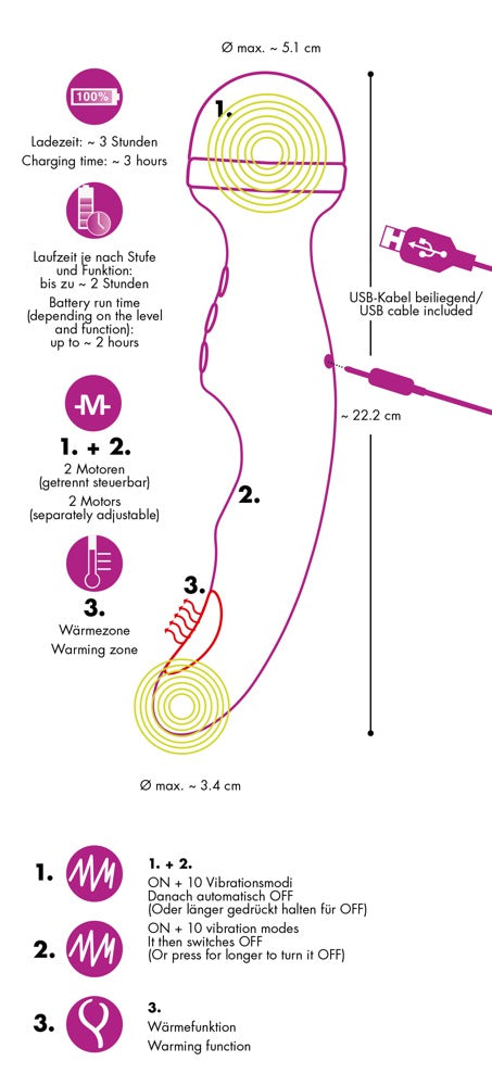 You2Toys Warming Double Ended Vibe