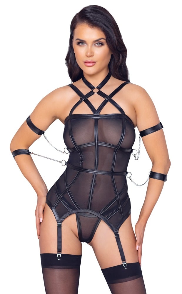 Cottelli BONDAGE Strømpeholdertopp sett