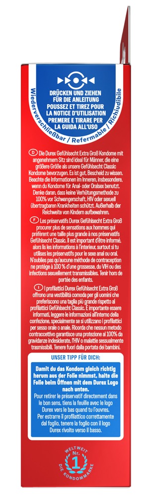 Durex Durex følelsesekte ekstra stort 10pk.