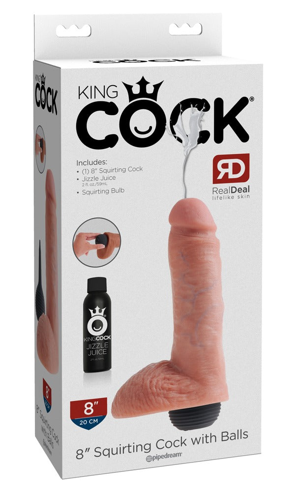 King Cock 8“ Squirting Cock with Balls