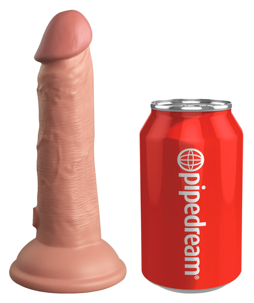 King Cock Elite 6" Vibrating + Dual Density Silicone Cock