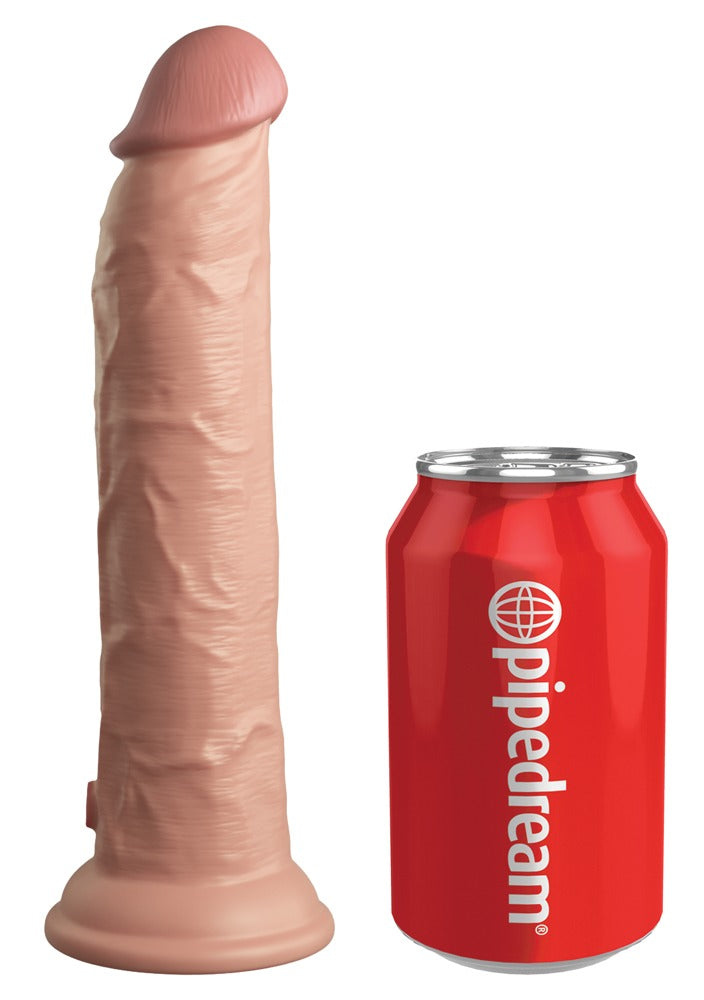 King Cock Elite 9" Vibrating + Dual Density Silicone Cock m/fjernkontroll