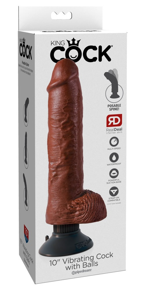King Cock 10“ Vibrating Cock with Balls