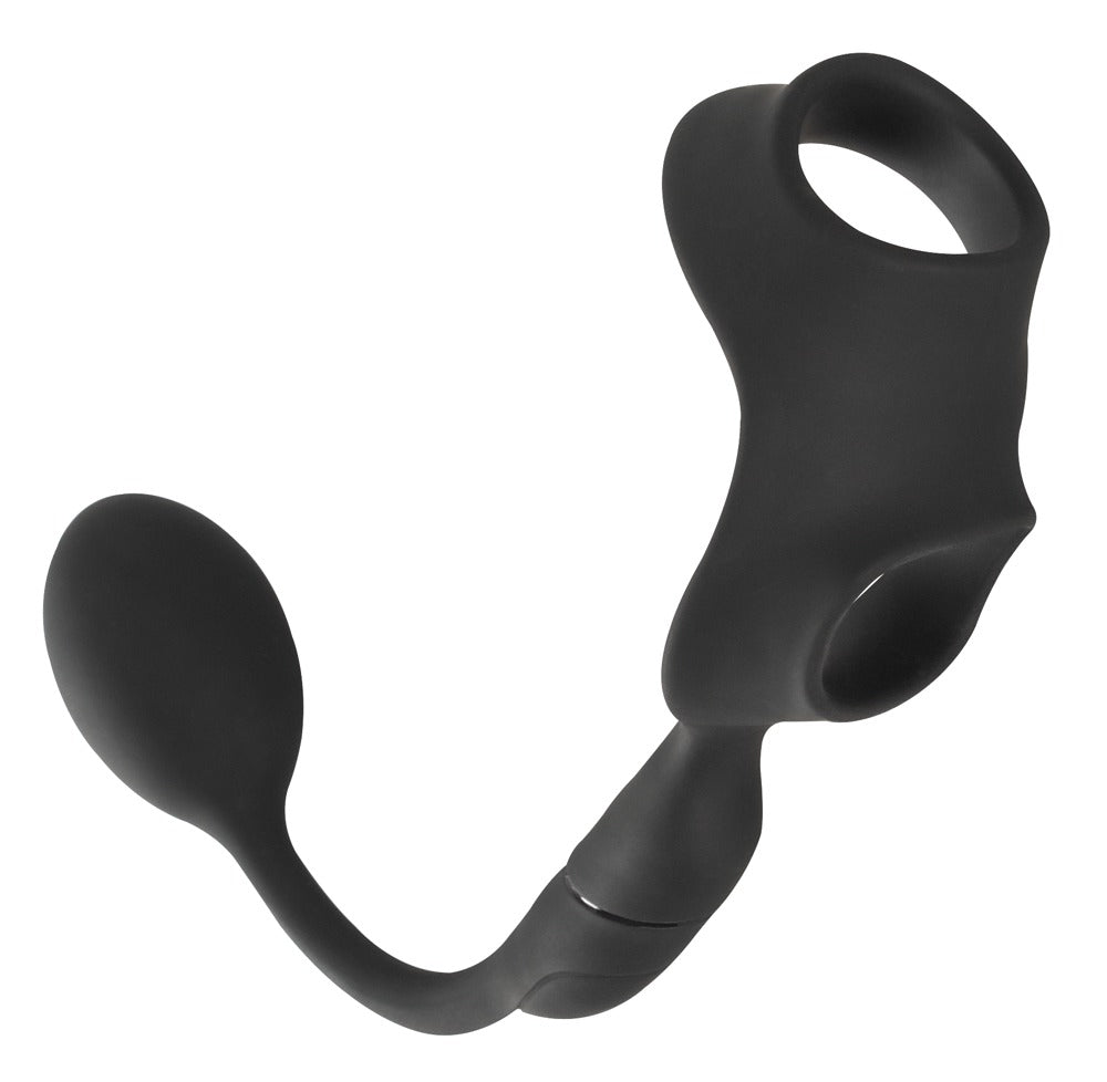 Rebel Penis-/pungring med vibroanalplugg