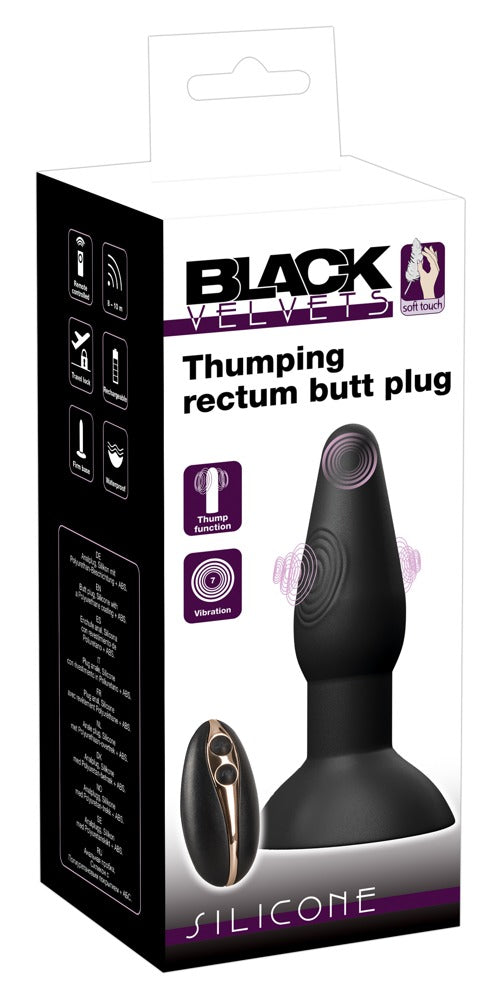 Black Velvets Thumping Rectum Butt Plug
