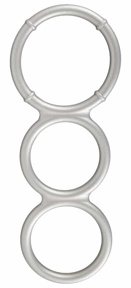 You2Toys Metallic Silicone Triple cock and ball ring