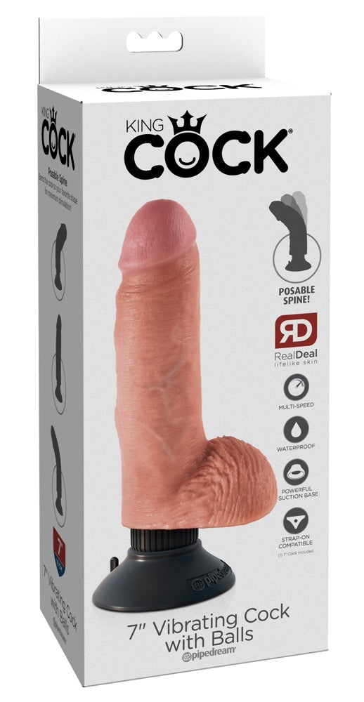 King Cock 7“ Vibrating Cock with Balls