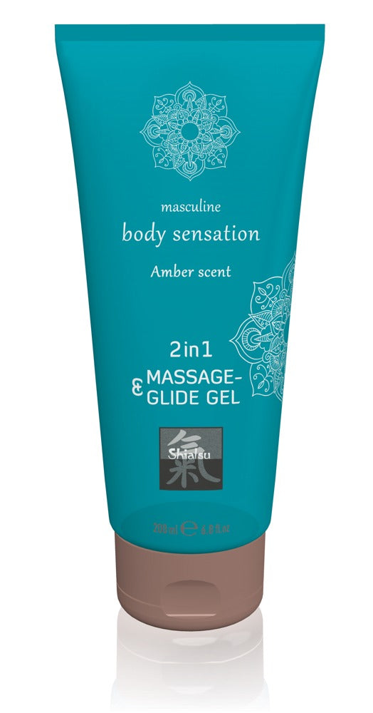 HOT Shiatsu Massage & Glide Gel 2in1 Amber Scent