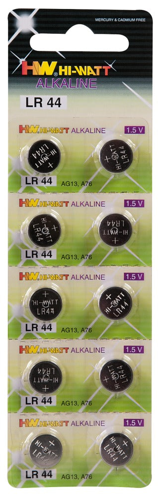 LR44 knappcellebatterier 10pk.