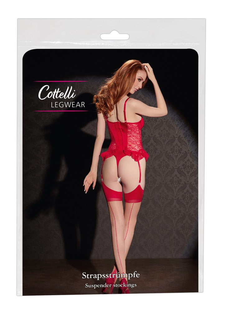 Cottelli LEGWEAR Stroppestrømper røde