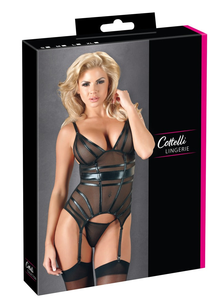 Cottelli LINGERIE Strømpeholdertopp og strengtruse