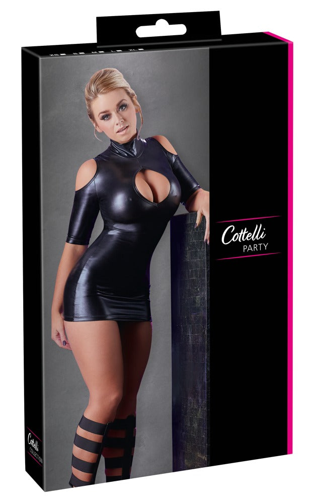 Cottelli PARTY Wetlook minikjole skulderfri