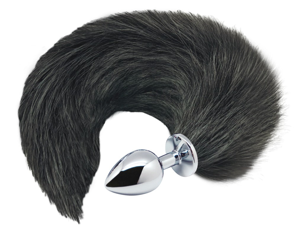 Alive Black & White Fox Tail - S